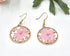 Pressed Flower Botanical circle Dangle Earrings natural jewelry